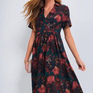 Tuckernuck Persimmon Floral Jacquard Adelaide Dress - Worn once!